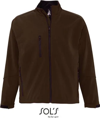 Image de SOLs 46600 | MenŽs Softshell Jacket Relax - Couleur : Dark Chocolate - Taille : XXL