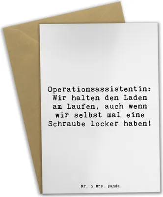 Produktbild von Mr. & Mrs. Panda Glückwunschkarte Spruch Operationsassistentin Heldin - Weiß - Geschenk, Chaos, weihnachtskarten, Grußkarte, Anerkennung, Geschenke für Berufstätige
