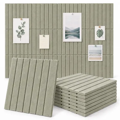 Filz-Pinnwand 12er-Set 30x30x0,9 cm selbstklebend salbeigrün