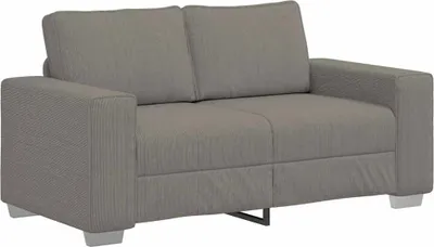 Zdjęcie produktu dla Sofa dwuosobowa jasnoszara 160x77x82 cm Tkanina sztruksowa