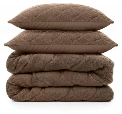 Zdjęcie produktu dla Kołdra Sleeptime Lazy w kolorze taupe/brązowym, 200 x 200 cm, wraz z i poszewkami na poduszki