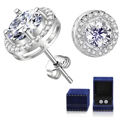 Productafbeelding van Dames oorbellen met moissanit en zilver