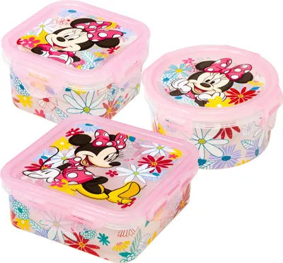 Produktbild von Minnie Mouse Brotdosen Set Kinder - 3 kleine Snackboxen für Kindergarten & Kita