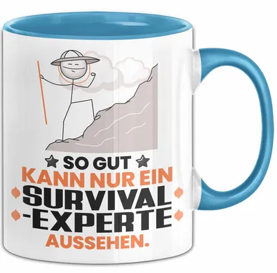 Produktbild von Survival-Experte Geschenk Tasse So Gut Kann Nur Ein Survival-Experte Aussehen Geschenkidee Kaffee-Becher (Blau)