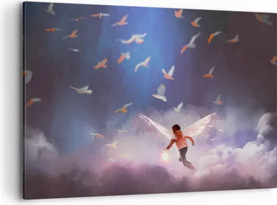 Produktbild von Bild auf Leinwand - Leinwandbild - Fantasie Märchen - 120x80cm - Wand Bild - Wanddeko - Wandbilder - Leinwanddruck - Bilder - Kunstdruck - Wanddekoration - Leinwand bilder - Wandkunst - AA120x80-4102