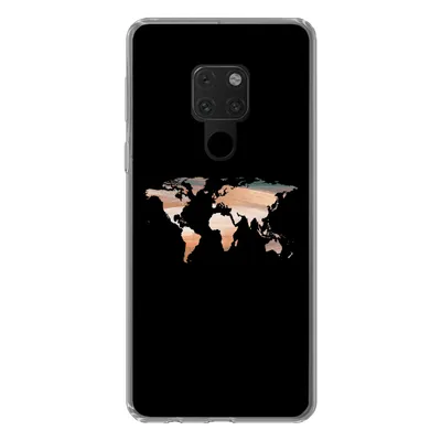 Produktbild von MuchoWow® Handyhülle Schutzhülle Hülle für Huawei P40 Lite Weltkarte - Farbe - Schwarz Silikon Softcase Handy Hülle - Handy
