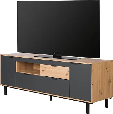 Produktbild von home24 Tv-lowboard - Graphit / Eiche Artisan Nachbildung