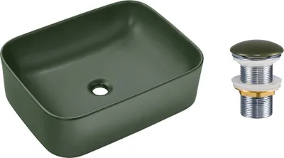 Zdjęcie produktu dla Comad | Umywalka - Zielony mat - 50,5x38x15 Cm - Ceramiczna - Click-clack