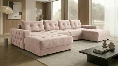 Produktbild von Ecksofa MODENA mit Schlaffunktion, Bonellfederkern und Bettkasten, Farbe: Beige