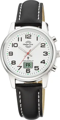 Produktbild von Master Time MTLA-10817-12L Damen-Funkuhr mit schwarzem Lederband