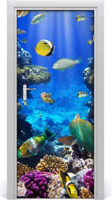 Produktbild von Tulup Türaufkleber 85x205 cm Dekorative Aufkleber Selbstklebend Wasserdichte Tapete Abnehmbar Schlafzimmer Wohnzimmer Wohnkultur - Korallenriff
