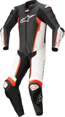 Zdjęcie produktu dla 1-częściowy skórzany kombinezon motocyklowy Alpinestars Missile V2, czarny/biały/czerwony, 58