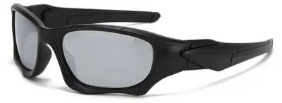 Schwarz-silberne Sport-Sonnenbrille aus Polycarbonat