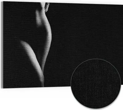 Produktbild von DEQORI Hybrid Leinwand Bild 90x60 cm 'Weibliche Kurven' Wandbild Glas flach modern