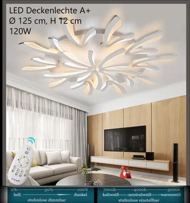 Produktbild von XW062white -15 LED Deckenleuchte mit Fernbedienung Lichtfarbe/ Helligkeit einstellbar dimmbar LED Deckenlampe Beleuchtung Wohnzimmer Schlafzimmer Lampe