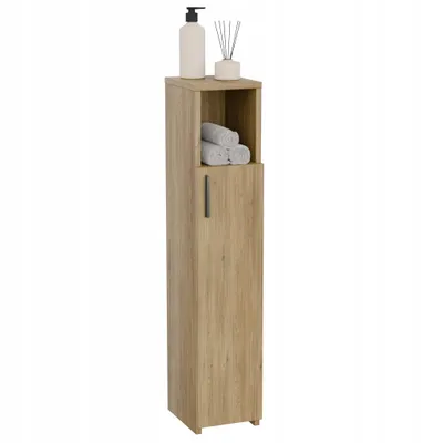 Obrázok produktu pre Kúpeľňová skrinka ComfortCove 182x20x24 cm dub Torro - úzka vysoká skrinka s policami, matná, jednoduchá montáž