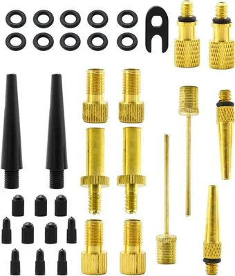 Produktbild von Fahrradpumpen Adapter Set für AV DV SV Ventil - 35 Stück für Fahrrad, Mountainbike, und Ballen