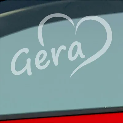 Produktbild von Auto Aufkleber Gera Herz Stadt City Liebe Love Heimat 13x8 cm Milchglas Sticker Heckscheibenaufkleber