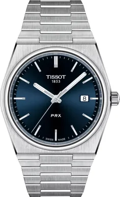 Produktbild von Tissot PRX 40 mm Quarz-Uhr aus Edelstahl mit blauem Zifferblatt