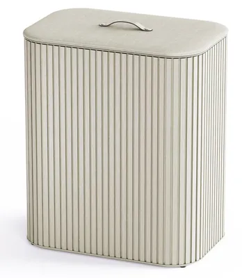 Produktbild von Wäschekorb Tota Trio Luxe 90L Joseph Joseph, 3 Fächer, ideal zum Trennen von Kleidung, mit Deckel of Stoff, Griff of Leder, abnehmbare Taschen, elegant und funktional - ecru