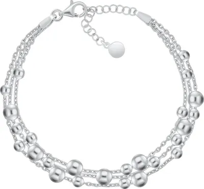 Immagine prodotto di Bracciale triplo in argento con perle BRC117W