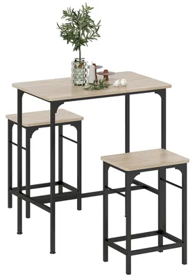 Produktbild von HOMCOM Bartisch Set Bartisch mit Barhocker-Set Esstisch mit 2 Stühlen
