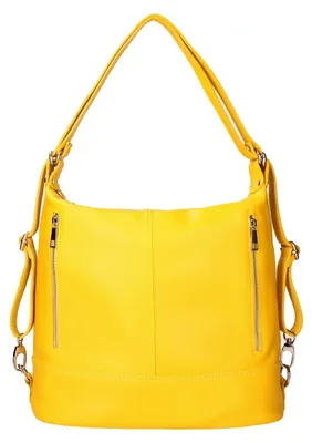 Zdjęcie produktu dla Torba Anjelica 2w1 na ramię-plecak skóra naturalna beż Beige UNICA 33x31x12 cm