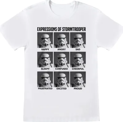 Image de Star Wars - "Expressions Of Stormtrooper" T-shirt homme/femme unie HE581 (XL) (Blanc)