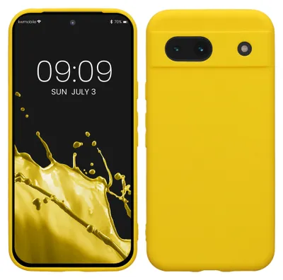 Produktbild von kwmobile Handyhülle für Google Pixel 8a Hülle - weiches Handy Silikon Case - Schutzhülle Cover - Strahlend Gelb