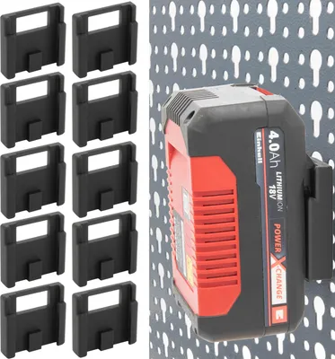 Produktbild von 10x Akku Halter für Einhell Power-X-Charge für Küpper Lochwand Halterung 18V Akkus