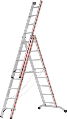 Produktbild von Hymer Stufenmehrzweckleiter mit Wandlaufrollen 3x8 Sprossen/Stufen