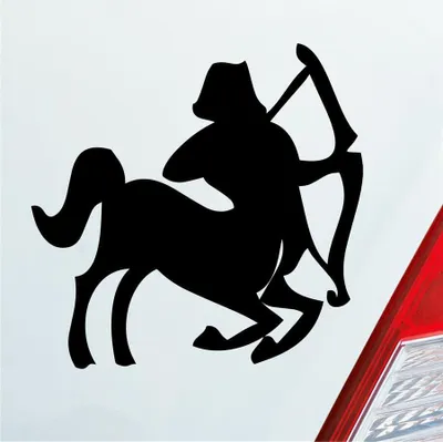 Produktbild von Auto Aufkleber Sternzeichen Schütze PKW Car KFZ Roller 10x10 cm Schwarz Matt Sticker Heckscheibenaufkleber