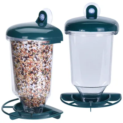 Produktbild von ProGarden Vogelhaus mit Saugnapf VOGELFUTTERHAUS für Getreidekörner zum Befestigen an einer Fensterscheibe