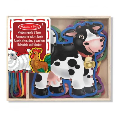 Produktbild von Melissa & Doug Holztafel Bauernhof mit Schnren zum Einfdeln