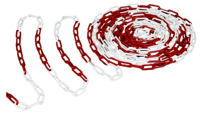Produktbild von Kunststoff-Gliederkette 50 Meter | Absperrkette, Kette 6mm in rot/weiß