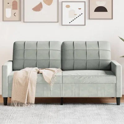 Produktbild von ZMH 2-Sitzer-Sofa Hellgrau 140 cm Samt