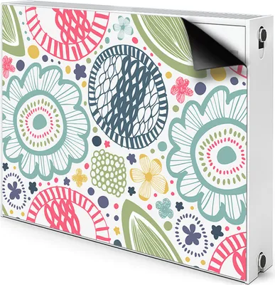 Produktbild von Magnet Heizkörper Heizkörper-Abdeckung Heizkörperabdeckung 110x60 cm  - Farbenfrohe Blumen