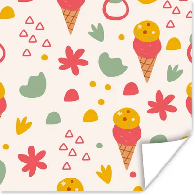 Produktbild von MuchoWow® Poster Eiscreme - Design - Sommer 100x100 cm - Babyzimmer