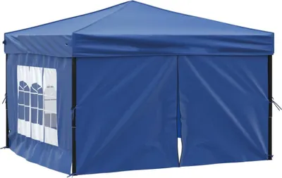Immagine prodotto di Tenda per Feste Pieghevole con Pareti Laterali Blu 3x3 m
