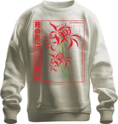Immagine prodotto di Ragno rosso giglio LOST MEMORY fiore giapponese anime otaku estetica unisex felpa pullover, natura, M
