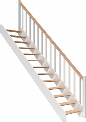 Produktbild von Dolle Raumspartreppe Paris ohne Setzstufen Buche weiß Treppenlauf gerade Rechteckstäbe