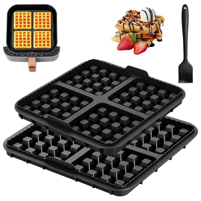 Produktbild von Silikon-Waffelformen für Heißluftfritteuse, Set mit 2 Stück