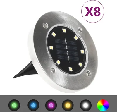 Produktbild von Solar-Bodenleuchten 8 Stk. LED RGB-Lichtfarbe