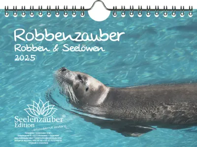 Produktbild von Robbenzauber DIN A5 Wandkalender für 2025 Robben und Seelöwen - Seelenzauber