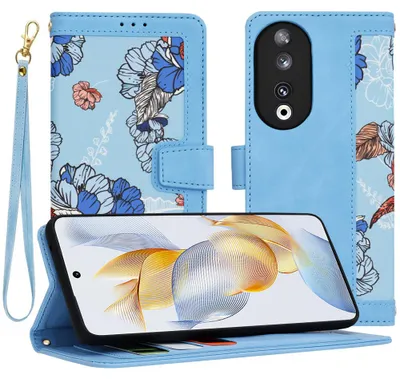 Produktbild von Techsuit FlipCraft Book Wallet Klapphülle mit Kabel für HONOR 90 - Vibrant Blue