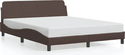 Produktbild von vidaXL Bettgestell "Dover" Braun 160x200 cm Kunstleder