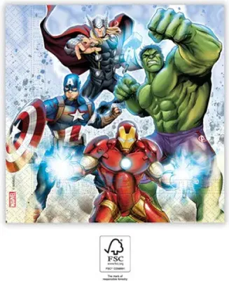 Zdjęcie produktu dla Serwetki papierowe Avengers, rozm. 33 x 33 cm, 20 szt.