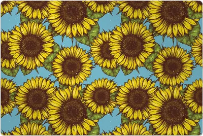 Produktbild von Küchenmatte 120x180 cm Vinylmatte Bodenmatte Dekoration - Retro Sonnenblume