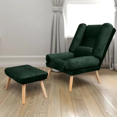 Produktbild von Liegesessel Sessel Relaxsessel Leo mit Fußhocker Rückenlehne 5-stufig einstellbar Farbe: Amor Velvet 4311