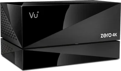 A black digital receiver is shown from a three-quarter angle against a white background.